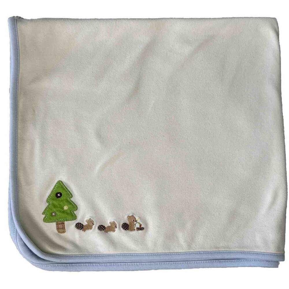 Gymboree Baby Blanket Forest Beaver Tree Holiday Woods Family Cotton Camp 2006